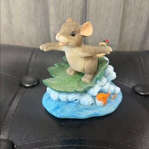 Retired Charming Tails Hang Ten Surfing Mouse Fitz & Floyd Collectible Figurine